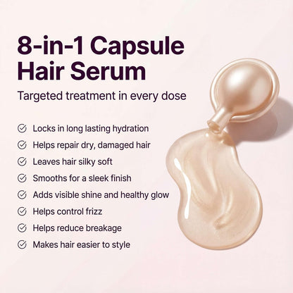 sohl-I.D. Hair Serum for Frizzy Hair – Smooth & Shine Capsules for Dry, Damaged & Curly Hair Avelisse