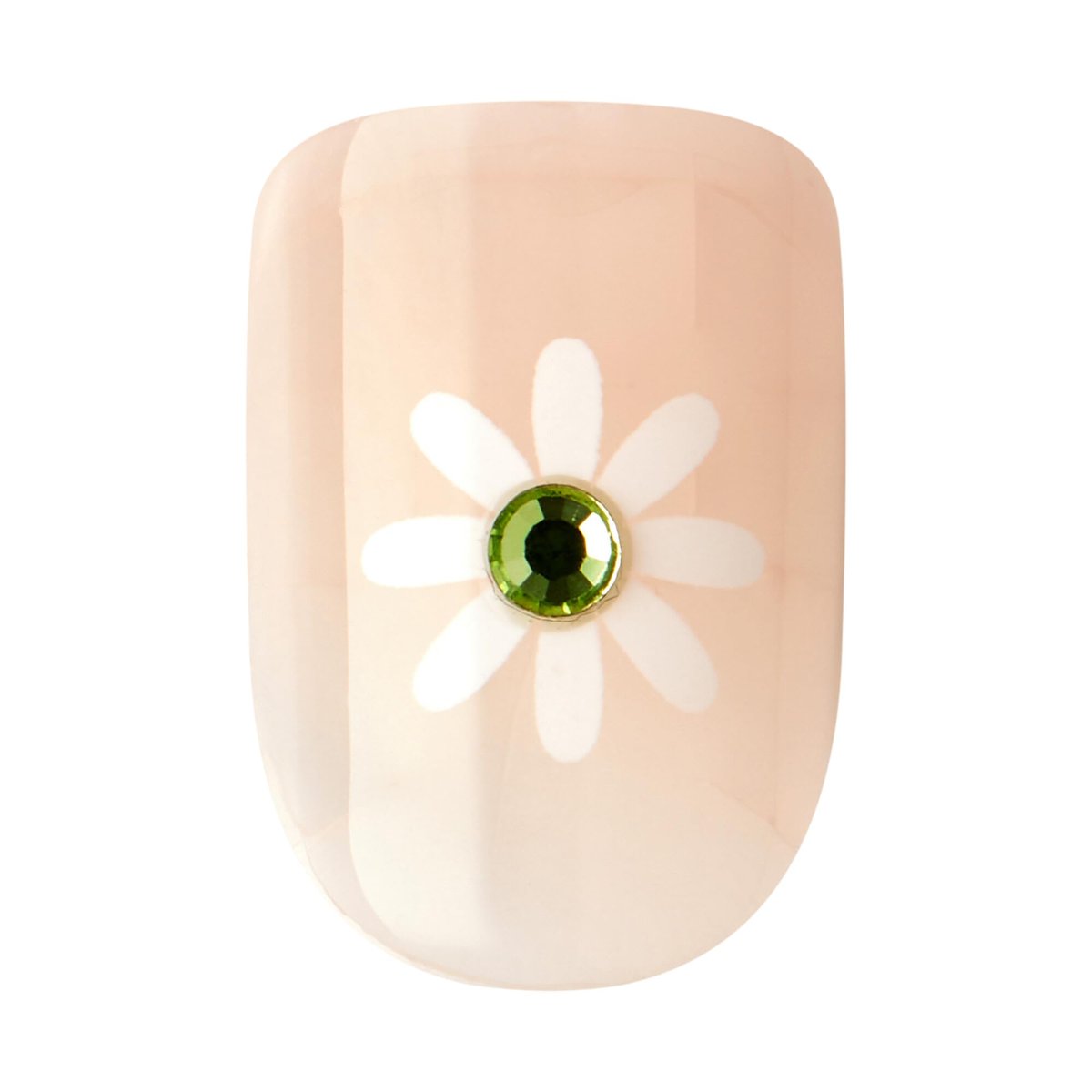 KISS Impress No Glue Mani 30 Pcs Press on Nails - Green French Tip with Flower Design, Squoval Shape, Easy Peel & Press Application - görsel 7