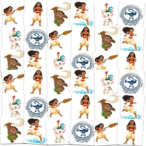Disney Moana Temporary Tattoos Party Favors Bundle – 72 Perforated 2" x 2" Tattoos for Kids - görsel 4