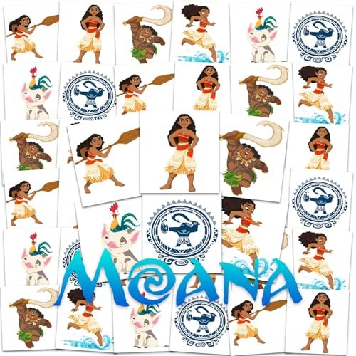 Disney Moana Temporary Tattoos Party Favors Bundle – 72 Perforated 2" x 2" Tattoos for Kids - görsel 2