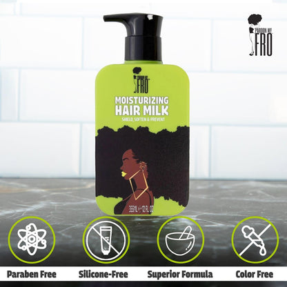 Pardon My Fro Moisturizing Hair Milk - Hydrating Leave-In Conditioner for Curly, Kinky & Coily Hair, Frizz Control, Detangles, Softens Curls, Improves Manageability, Lightweight Formula - 12 fl oz Avelisse