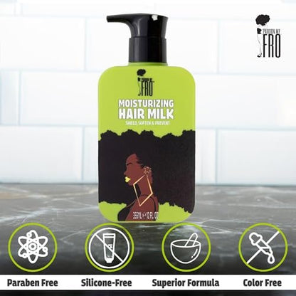 Pardon My Fro Moisturizing Hair Milk - Hydrating Leave-In Conditioner for Curly, Kinky & Coily Hair, Frizz Control, Detangles, Softens Curls, Improves Manageability, Lightweight Formula - 12 fl oz Avelisse