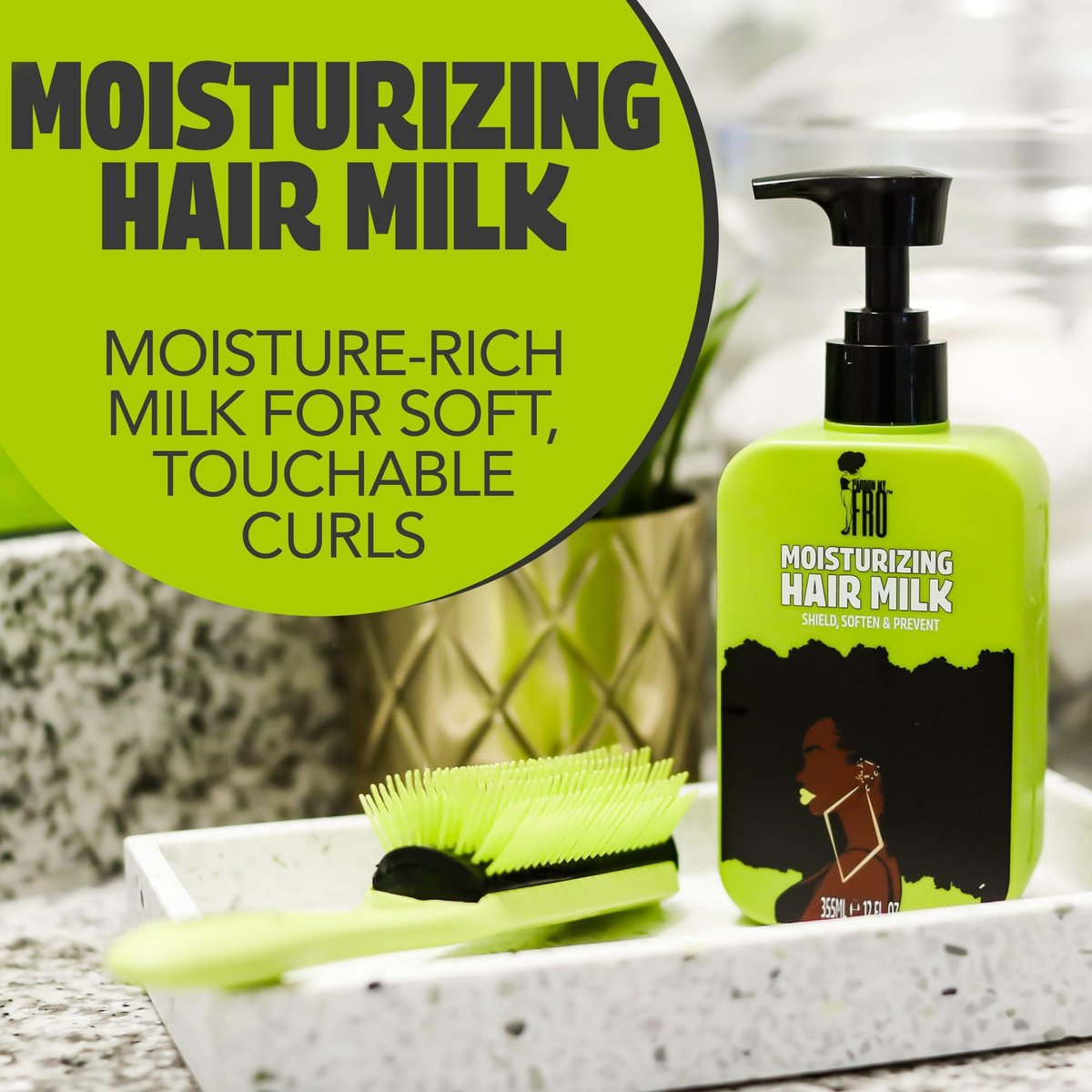 Pardon My Fro Moisturizing Hair Milk - Hydrating Leave-In Conditioner for Curly, Kinky & Coily Hair, Frizz Control, Detangles, Softens Curls, Improves Manageability, Lightweight Formula - 12 fl oz Avelisse