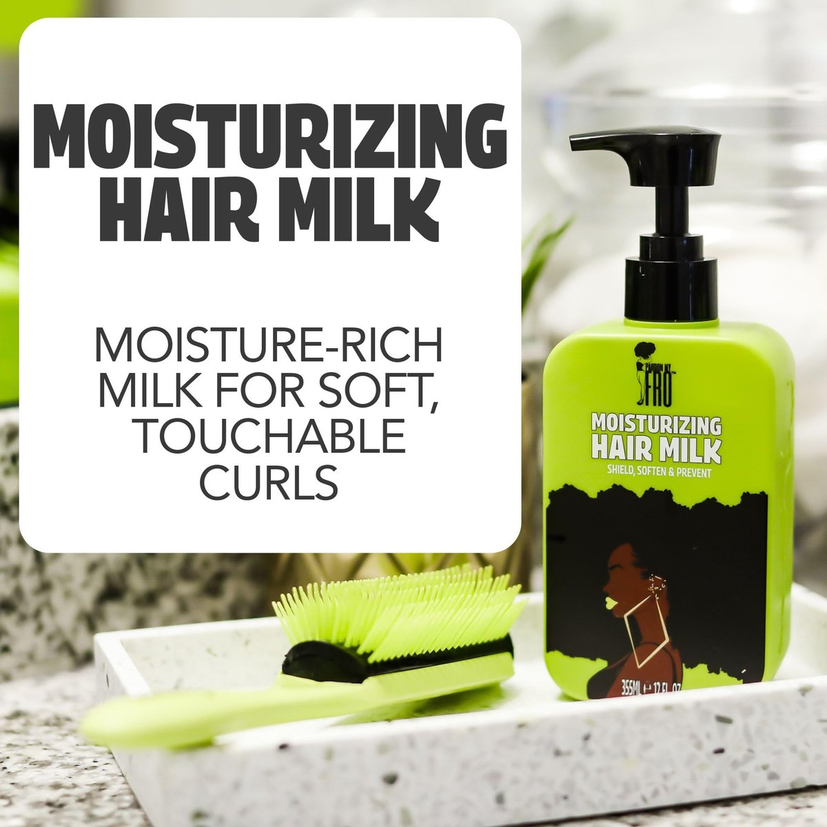 Pardon My Fro Moisturizing Hair Milk - Hydrating Leave-In Conditioner for Curly, Kinky & Coily Hair, Frizz Control, Detangles, Softens Curls, Improves Manageability, Lightweight Formula - 12 fl oz Avelisse