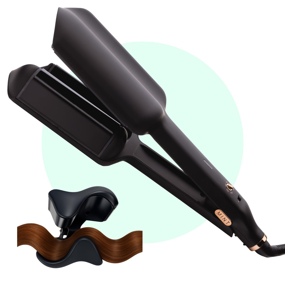 MINT Double Barrel Mermaid Hair Waver for Long Hair – Ionic Deep Waver Tool for Volume & Large Beach Waves, Wave Crimper with Adjustable Temperature Avelisse