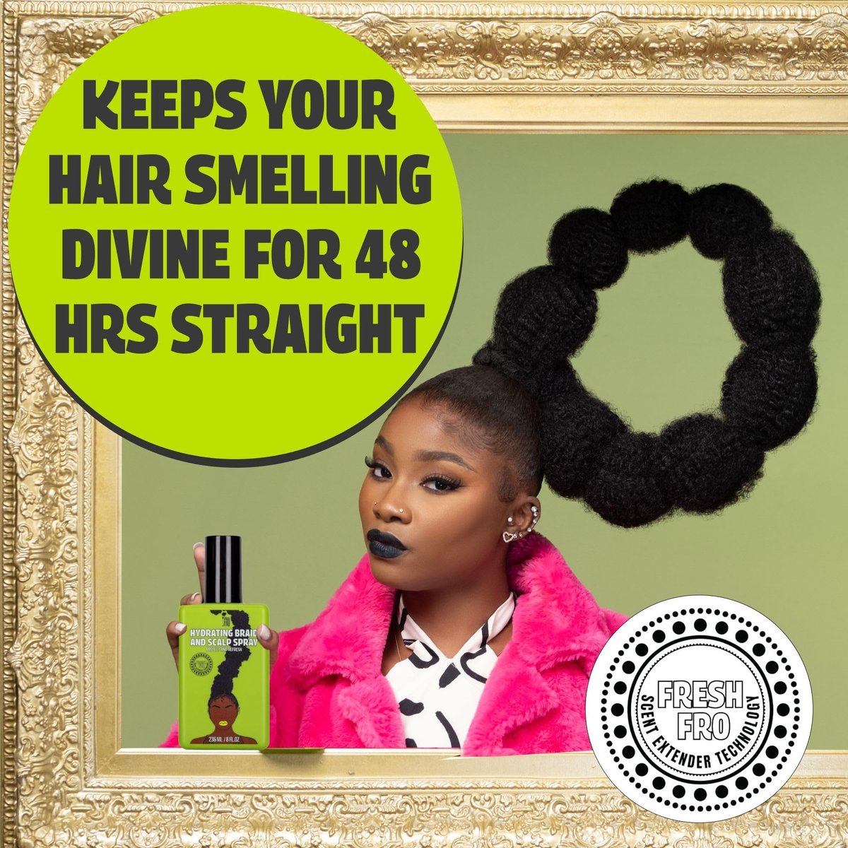 Pardon My Fro Braid & Scalp Hydrating Spray - Moisturizing Scalp Care for Dry, Itchy Scalp with Hyaluronic Acid, 8 fl oz - görsel 5