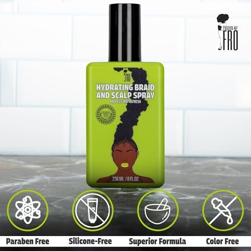 Pardon My Fro Braid & Scalp Hydrating Spray - Moisturizing Scalp Care for Dry, Itchy Scalp with Hyaluronic Acid, 8 fl oz - görsel 12