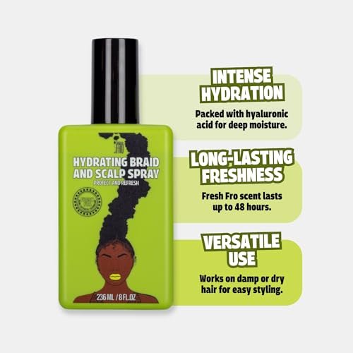 Pardon My Fro Braid & Scalp Hydrating Spray - Moisturizing Scalp Care for Dry, Itchy Scalp with Hyaluronic Acid, 8 fl oz - görsel 16
