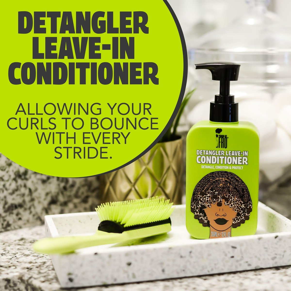 Pardon My Fro Detangler Leave-In Conditioner - Moisturizing, Hydrating for Curly, Wavy & Textured Hair, Anti-Frizz, Lightweight, Nourishing, Restores Dry Hair, Softens & Enhances Shine - 12 fl oz Avelisse