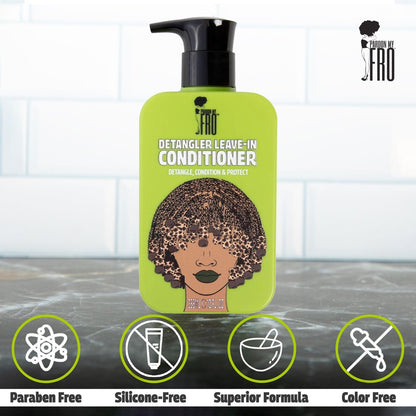 Pardon My Fro Detangler Leave-In Conditioner - Moisturizing, Hydrating for Curly, Wavy & Textured Hair, Anti-Frizz, Lightweight, Nourishing, Restores Dry Hair, Softens & Enhances Shine - 12 fl oz Avelisse