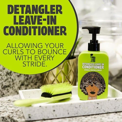 Pardon My Fro Detangler Leave-In Conditioner - Moisturizing, Hydrating for Curly, Wavy & Textured Hair, Anti-Frizz, Lightweight, Nourishing, Restores Dry Hair, Softens & Enhances Shine - 12 fl oz Avelisse