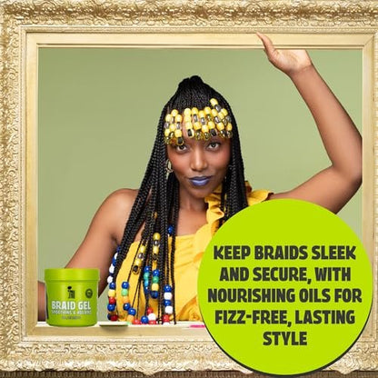 Pardon My Fro Braiding Gel - Strong Hold, Shine & Edge Control for Braids, Twists, Curls, and Dreads - Defines, Moisturizes, Adds Grip, and Provides Long-Lasting Styling with Firm Control - 16 oz Avelisse