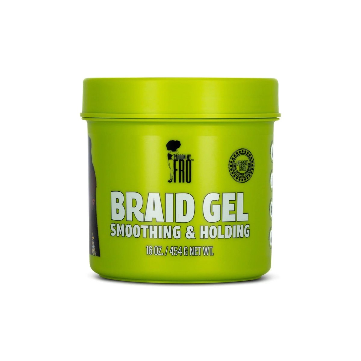 Pardon My Fro Braiding Gel - Strong Hold, Shine & Edge Control for Braids, Twists, Curls, and Dreads - Defines, Moisturizes, Adds Grip, and Provides Long-Lasting Styling with Firm Control - 16 oz Avelisse