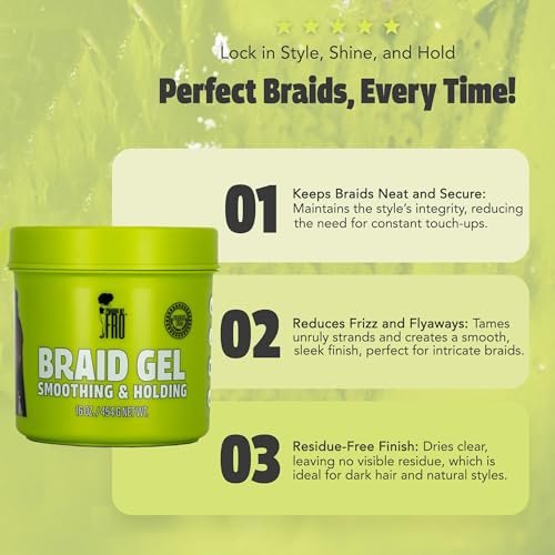 Pardon My Fro Braiding Gel - Strong Hold, Shine & Edge Control for Braids, Twists, Curls, and Dreads - Defines, Moisturizes, Adds Grip, and Provides Long-Lasting Styling with Firm Control - 16 oz Avelisse