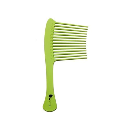 Pardon My Fro Wide Tooth Comb - Detangles Curly, Thick & Wet Hair, Minimizes Breakage, Comfortable Handle for Easy Styling, Ideal for Afro, Wavy & Textured Hair - Travel-Friendly, Lightweight - Green Avelisse