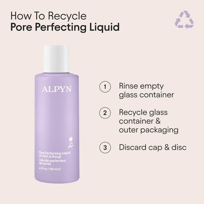 Alpyn Beauty Pore Perfecting Liquid Toner with 2% BHA & Borage – Minimize Pores, Calm & Restore pH (4 oz / 120 ml) Avelisse