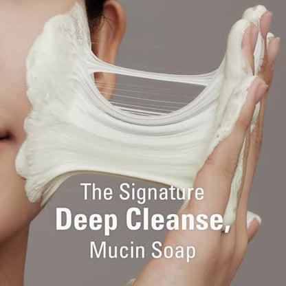 SIOT Herbal Mucin Facial Soap Bar – Hydrating & Soothing Handmade Cleanser with Coconut, Jojoba, Olive Oil, Green Tea & Mugwort for Acne & Sensitive Skin, 3.2 oz Avelisse