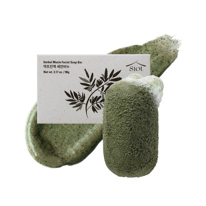SIOT Herbal Mucin Facial Soap Bar – Hydrating & Soothing Handmade Cleanser with Coconut, Jojoba, Olive Oil, Green Tea & Mugwort for Acne & Sensitive Skin, 3.2 oz Avelisse