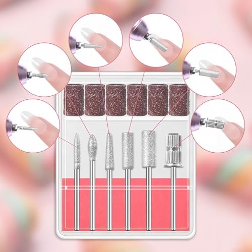 6 Pcs Nail Drill Bits Set, 3/32" Professional Nail Bits for Manicure Pedicure - görsel 6