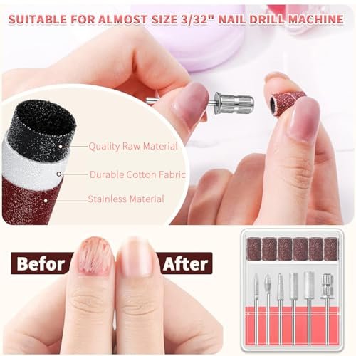 6 Pcs Nail Drill Bits Set, 3/32" Professional Nail Bits for Manicure Pedicure - görsel 8