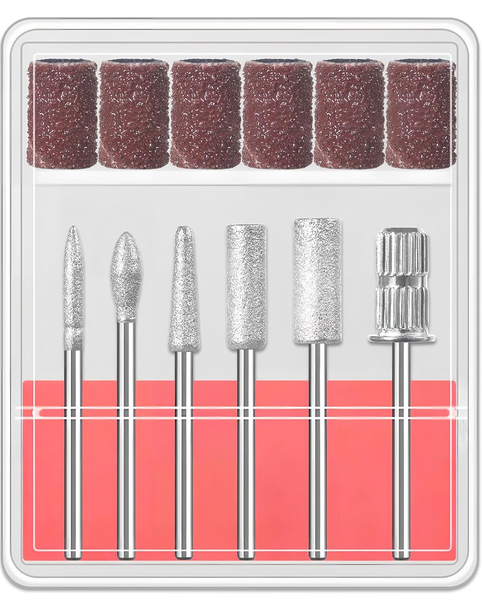 6 Pcs Nail Drill Bits Set, 3/32" Professional Nail Bits for Manicure Pedicure - görsel 1