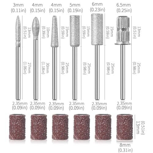 6 Pcs Nail Drill Bits Set, 3/32" Professional Nail Bits for Manicure Pedicure - görsel 12