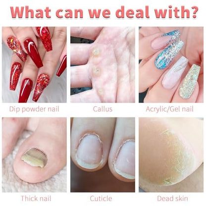 6 Pcs Nail Drill Bits Set, 3/32" Professional Nail Bits for Manicure Pedicure