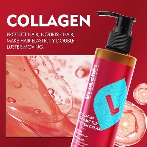 ECOLCHIPRO Collagen Shea Butter Leave-In Hair Mask Cream – Deep Conditioning Treatment for Dry & Damaged Hair, 6.8 fl oz Avelisse