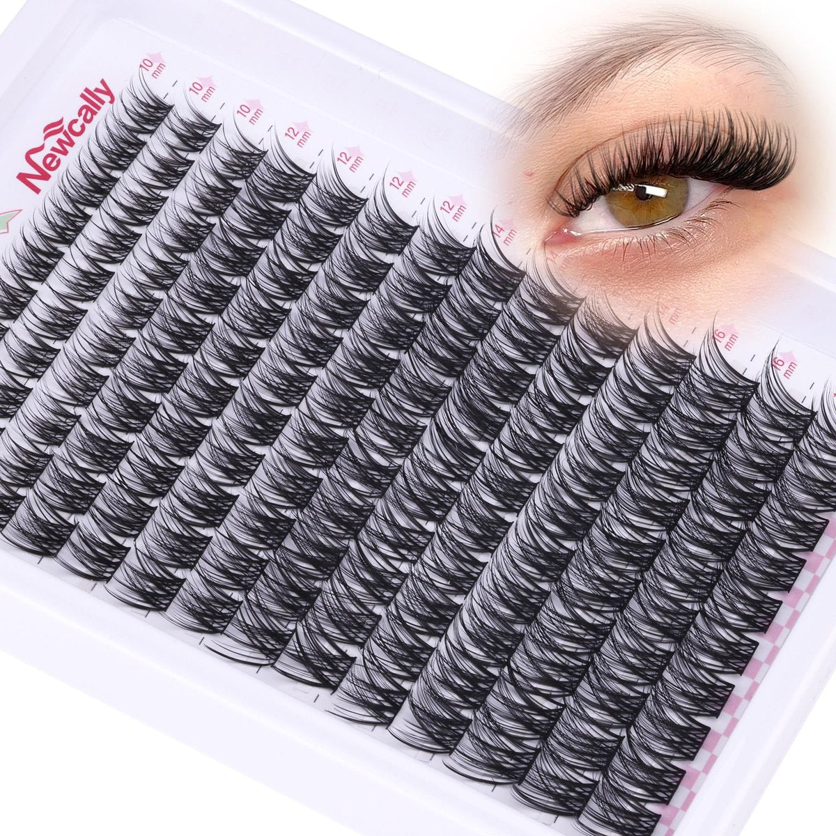 Wispy Lash Clusters Natural Look - DIY Faux Mink Eyelash Extensions C-Curly 10-16mm by Newcally - görsel 2
