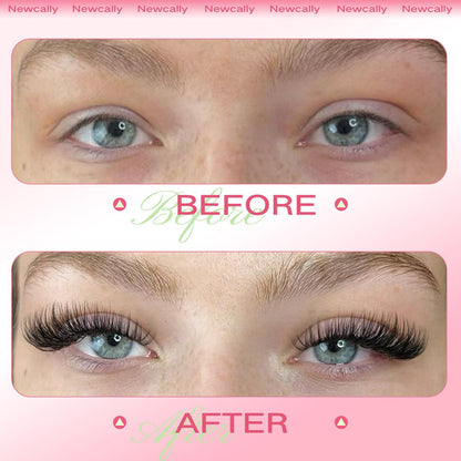 Wispy Lash Clusters Natural Look - DIY Faux Mink Eyelash Extensions C-Curly 10-16mm by Newcally