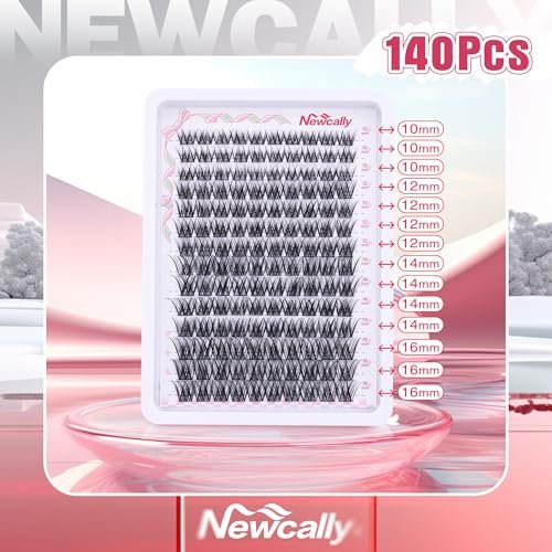 Wispy Lash Clusters Natural Look - DIY Faux Mink Eyelash Extensions C-Curly 10-16mm by Newcally - görsel 3
