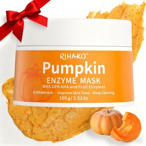 RIHAKO Pumpkin Enzyme Face Mask – Brightening & Exfoliating Facial Mask for Women, Dead Skin, Dullness, Dark Spots, Uneven Skin Tone, Large Pores (3.52 oz) Avelisse