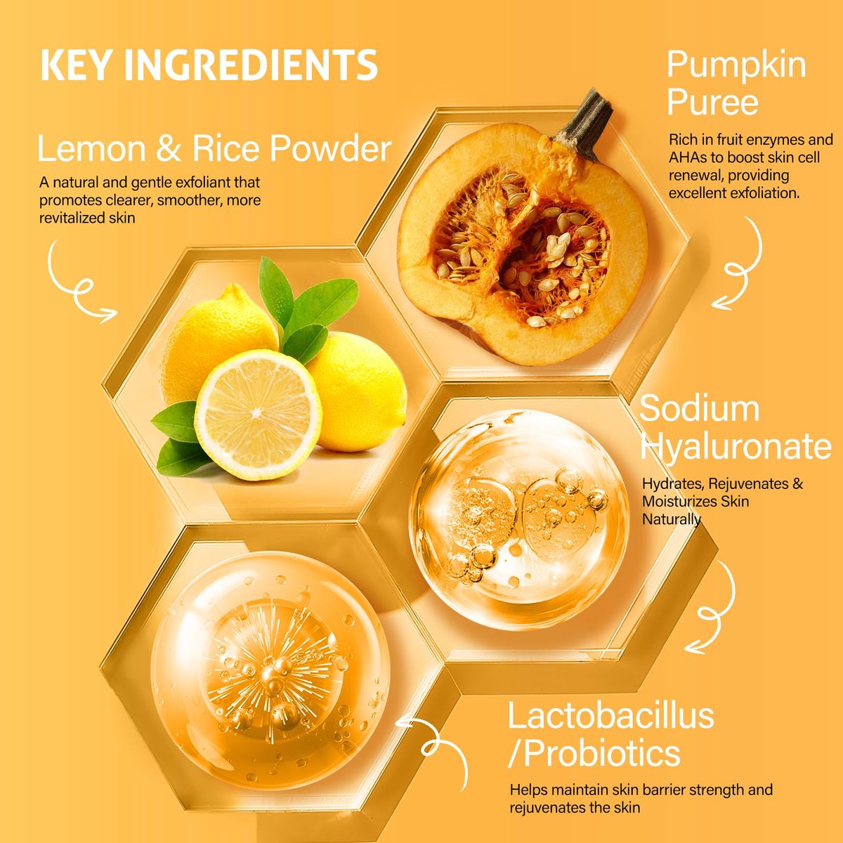 RIHAKO Pumpkin Enzyme Face Mask – Brightening & Exfoliating Facial Mask for Women, Dead Skin, Dullness, Dark Spots, Uneven Skin Tone, Large Pores (3.52 oz) Avelisse