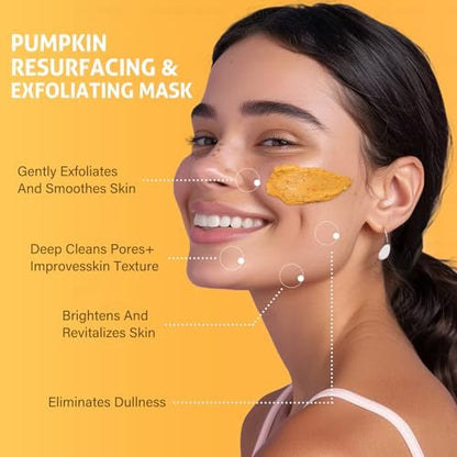 RIHAKO Pumpkin Enzyme Face Mask – Brightening & Exfoliating Facial Mask for Women, Dead Skin, Dullness, Dark Spots, Uneven Skin Tone, Large Pores (3.52 oz) Avelisse
