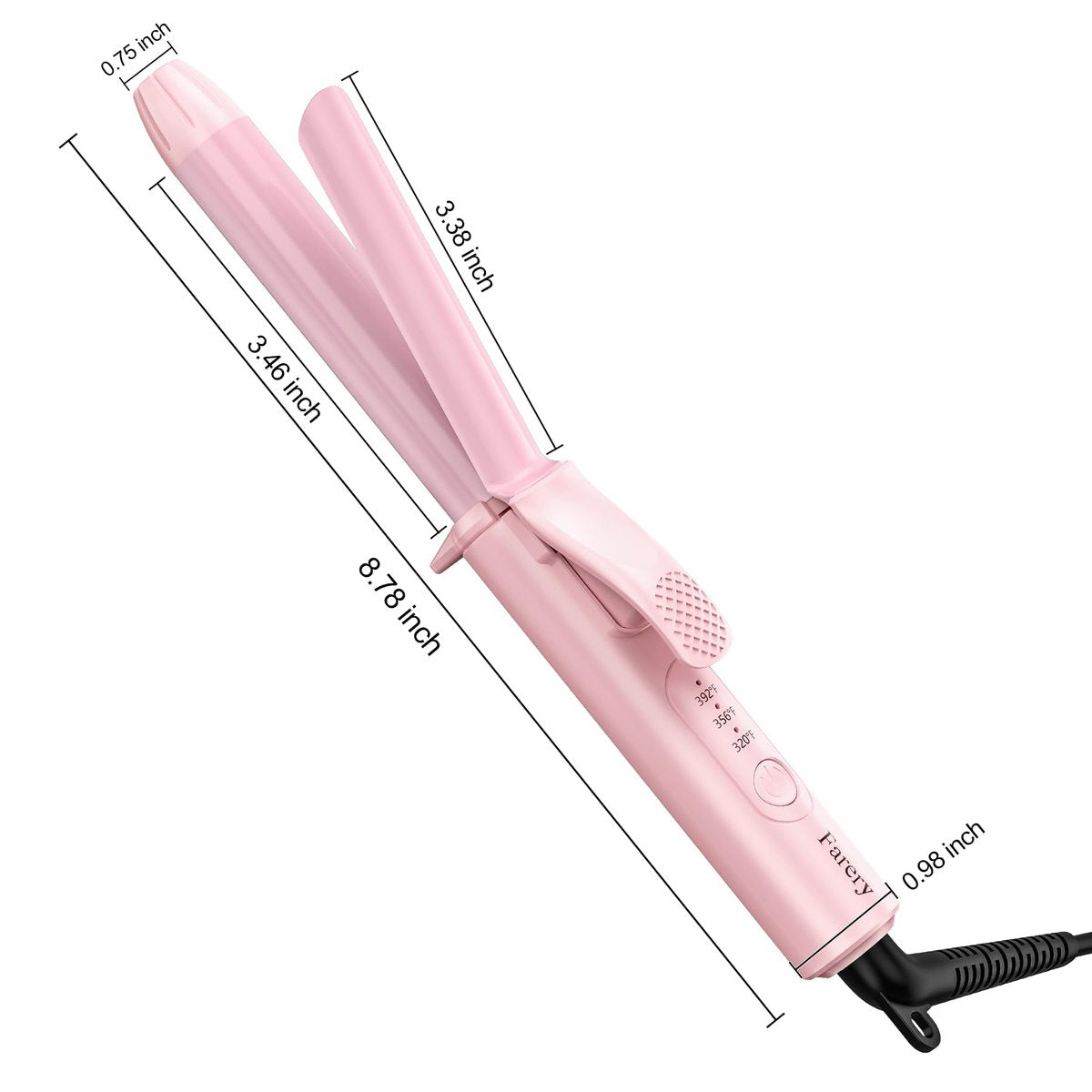 Travel Size Mini Curling Iron 3/4 Inch, Dual Voltage Ceramic Hair Curler for Short Hair with 3 Adjustable Temperatures, Auto-Off, Keratin & Argan Oil Infused, Pink Avelisse
