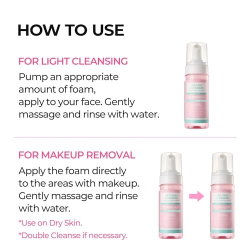 Dr.Melaxin Melting Cleanser - Hypoallergenic Makeup Remover with Quick Bubble Technology, Deep Pore Cleansing for All Skin Types, 150ml Avelisse