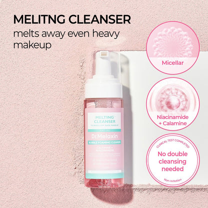 Dr.Melaxin Melting Cleanser - Hypoallergenic Makeup Remover with Quick Bubble Technology, Deep Pore Cleansing for All Skin Types, 150ml Avelisse