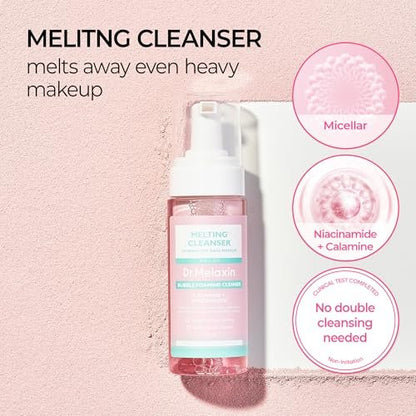 Dr.Melaxin Melting Cleanser - Hypoallergenic Makeup Remover with Quick Bubble Technology, Deep Pore Cleansing for All Skin Types, 150ml Avelisse