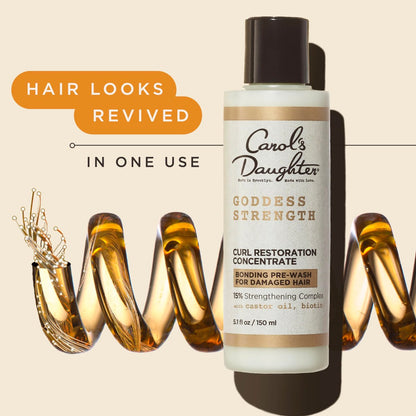 Carol's Daughter Goddess Strength Curl Restoration Concentrate, Bonding Pre-Shampoo Hair Repair Treatment for Damaged Hair, 5.1 Fl Oz