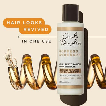 Carol's Daughter Goddess Strength Curl Restoration Concentrate, Bonding Pre-Shampoo Hair Repair Treatment for Damaged Hair, 5.1 Fl Oz