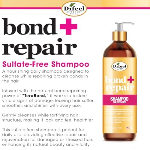 Difeel Bond & Repair Sulfate Free Shampoo - 33.8 oz Restorative Shampoo for Natural Hair - görsel 6