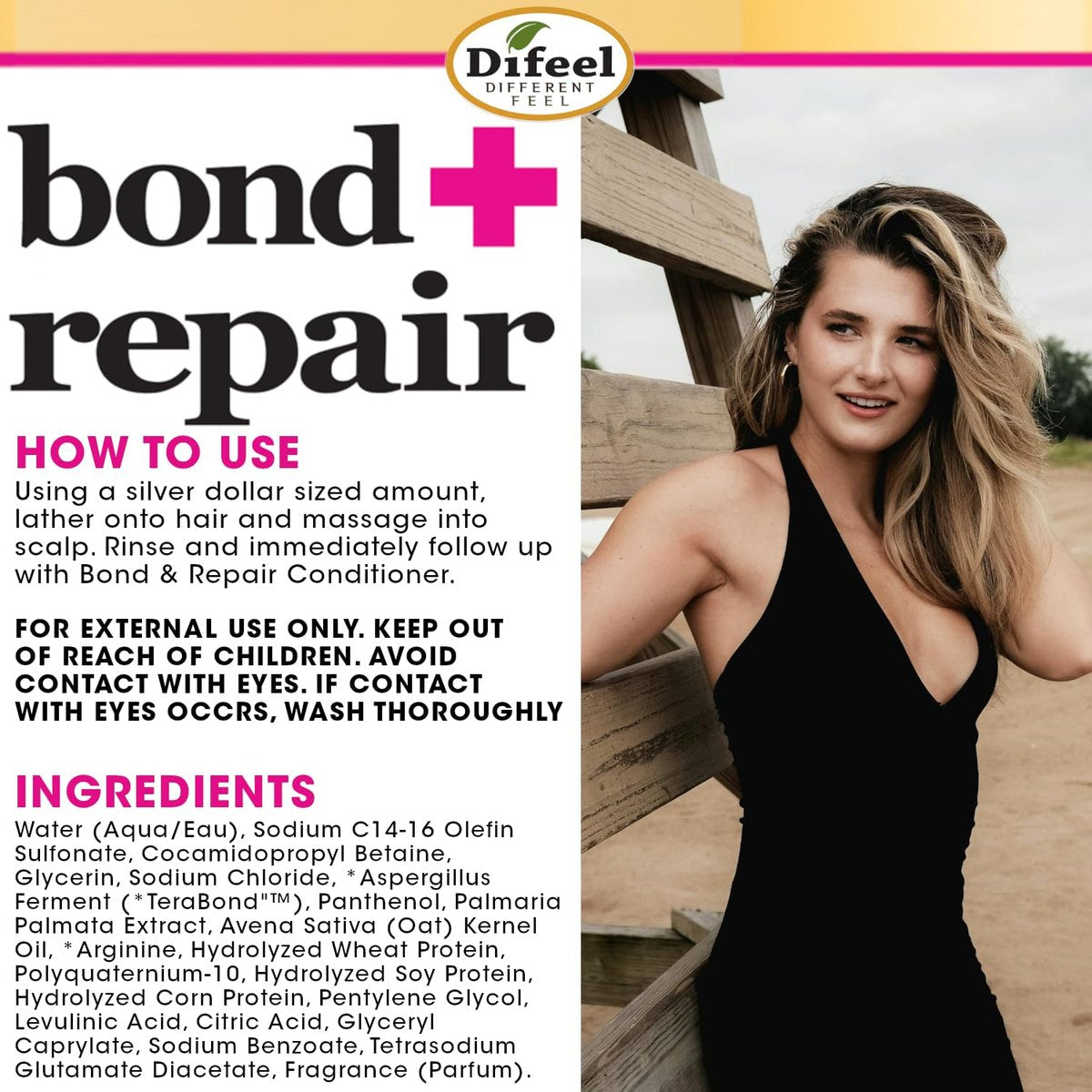 Difeel Bond & Repair Sulfate Free Shampoo - 33.8 oz Restorative Shampoo for Natural Hair - görsel 11