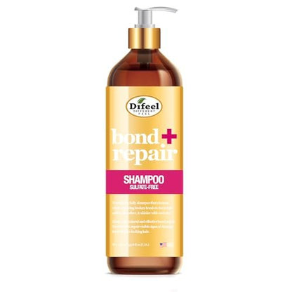 Difeel Bond & Repair Sulfate Free Shampoo - 33.8 oz Restorative Shampoo for Natural Hair