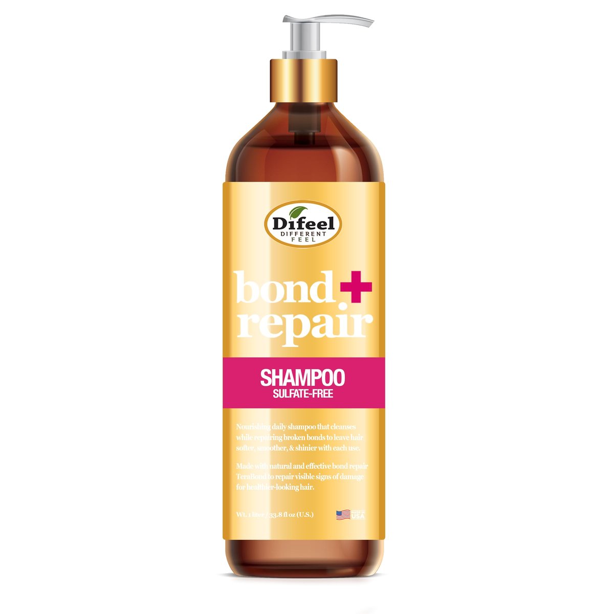 Difeel Bond & Repair Sulfate Free Shampoo - 33.8 oz Restorative Shampoo for Natural Hair - görsel 1