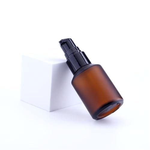 WinldMonmo 15 ML Empty Brown Refillable Glass Lotion Pump Bottle - Cosmetic Sample Container with Black Plastic Pump Head for Creams, Serums, Travel - görsel 4