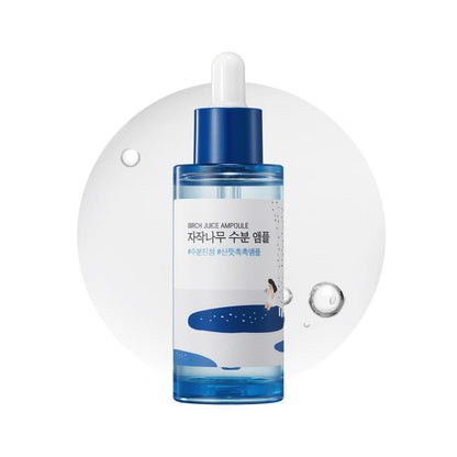 ROUND LAB Birch Juice Moisturizing Ampoule - 1.69 Fl Oz, 7-Second Hydration, 72-Hour Long-Lasting Moisture, Watery Texture for Layering, Face Moisturizer for Sensitive Skin, Korean Skincare Avelisse