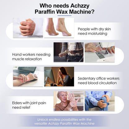 Achzzy 4000ml Paraffin Wax Machine for Hands and Feet - Professional Wax Warmer with 200W Thermal Core, LED Real-time Temp Control & 167°F Rapid Melting, Intense Hydration Avelisse