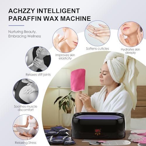 Achzzy 4000ml Paraffin Wax Machine for Hands and Feet - Professional Wax Warmer with 200W Thermal Core, LED Real-time Temp Control & 167°F Rapid Melting, Intense Hydration Avelisse