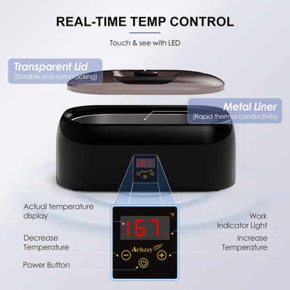 Achzzy 4000ml Paraffin Wax Machine for Hands and Feet - Professional Wax Warmer with 200W Thermal Core, LED Real-time Temp Control & 167°F Rapid Melting, Intense Hydration Avelisse