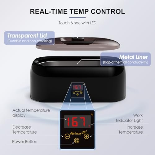 Achzzy 4000ml Paraffin Wax Machine for Hands and Feet - Professional Wax Warmer with 200W Thermal Core, LED Real-time Temp Control & 167°F Rapid Melting, Intense Hydration Avelisse